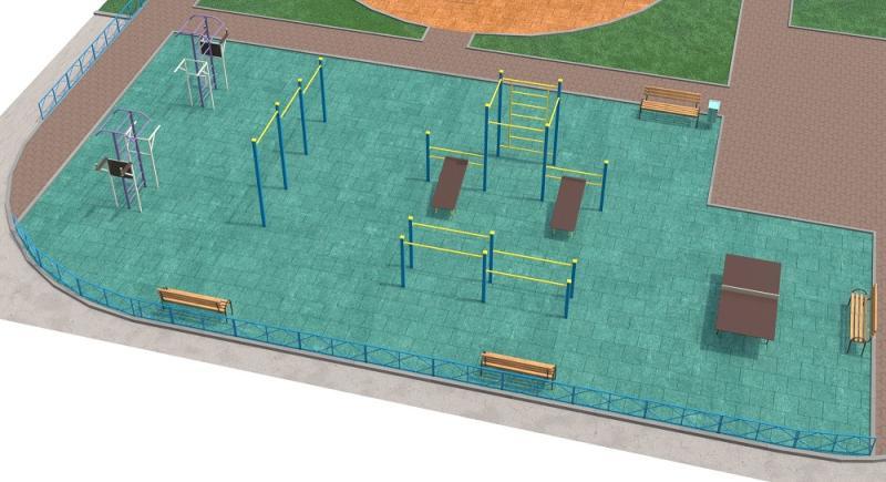 Проект спортивной площадки с столом теннисным в Чувашской республике