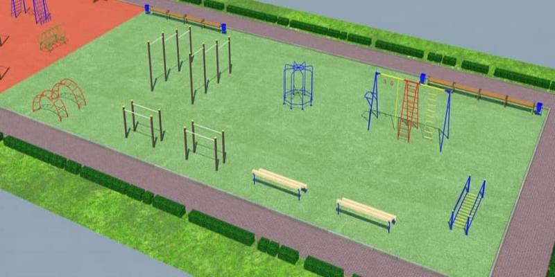 Проект детско-спортивной площадки для школы - детсада в Чувашской республике