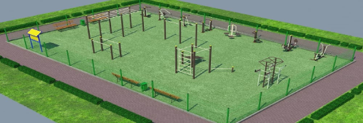 Проект спортивной воркаут площадки с уличными тренажерами в Чувашской республике