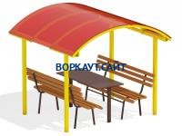 Стол и лавки под навесом МАФ 4005 в Чувашской республике
