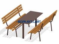 Дачный комплект из 2 лавочек и стола МАФ 1620 в Чувашской республике