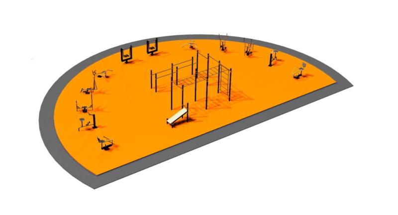 Дизайн проект спортплощадки Полукруглая в Чувашской республике