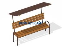 Лавочка под навесом МАФ 1607 в Чувашской республике