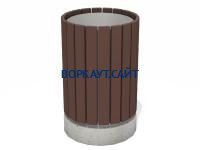 Урна деревянная круглая с бетонным основанием МАФ 1632 в Чувашской республике