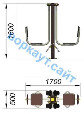 Уличный тренажер "Жим ногами горизонтальный " УТ 003 в Чувашской республике