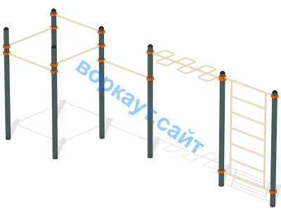 Воркаут турники с шведской стенкой и рукоходом  ВС-21 в Чувашской республике