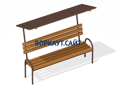 Лавочка под навесом МАФ 1607 в Чувашской республике