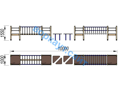 Детский спортивный комплекс Двойной мостик ДСК 3115 в Чувашской республике