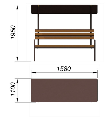 Лавочка под навесом МАФ 1607 в Чувашской республике