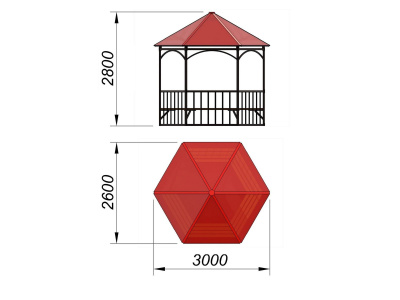 Беседка с лавками и полом МАФ 4122 в Чувашской республике