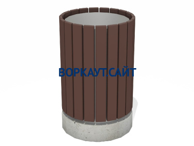 Урна деревянная круглая с бетонным основанием МАФ 1632 в Чувашской республике