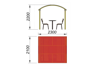 Стол и лавки под навесом МАФ 4005 в Чувашской республике