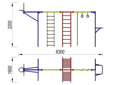 Гимнастический комплекс с баскетбольным щитом МАФ 3001 в Чувашской республике Гимнастический комплекс с баскетбольным щитом МАФ 3001 в Чувашской республике